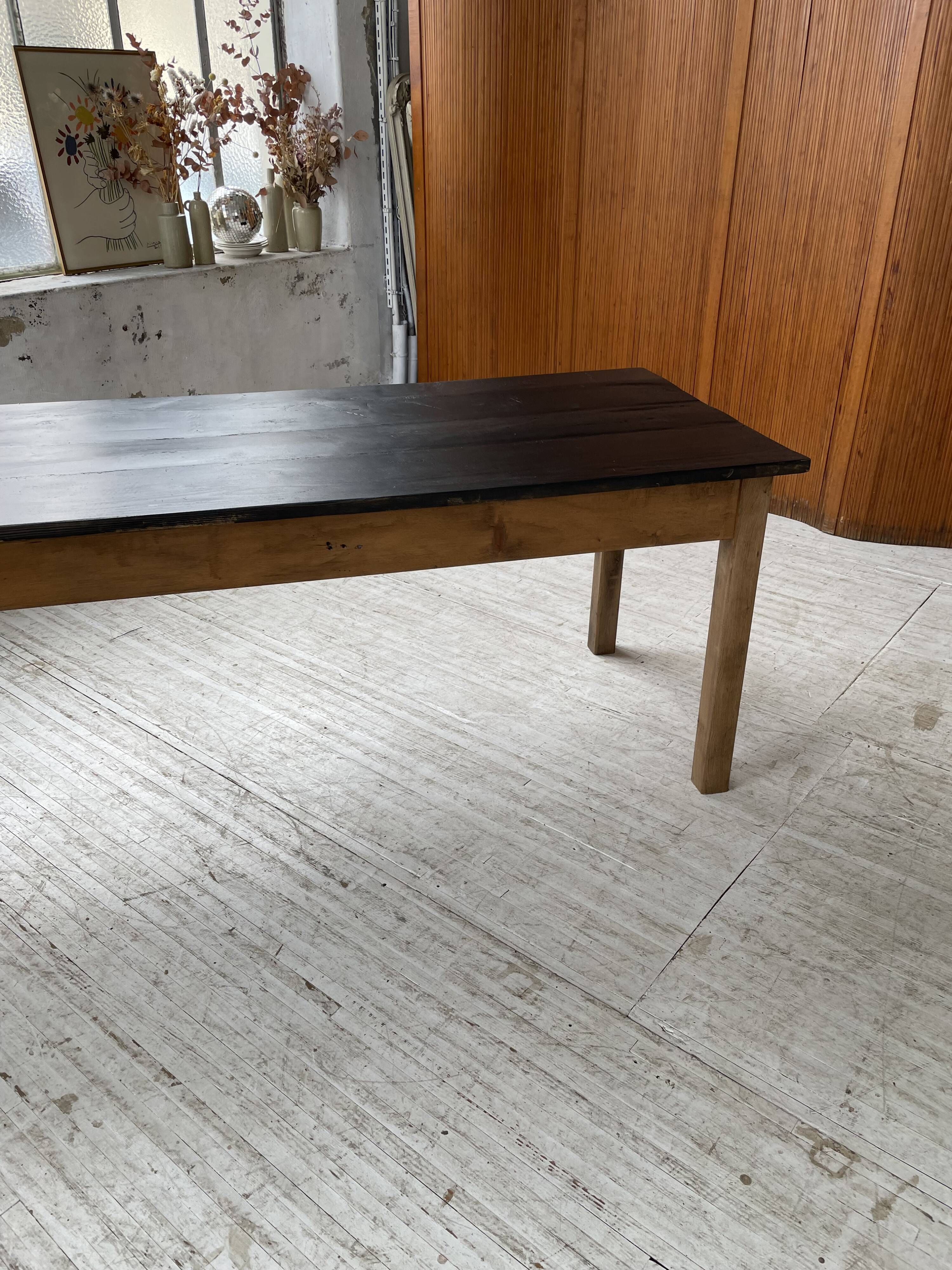 Black pine farm table 250 cm