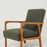 Vintage avocado green granola armchair Scandinavian design 1960s