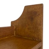 Vintage wooden wall shelve rack bookshelf in oak