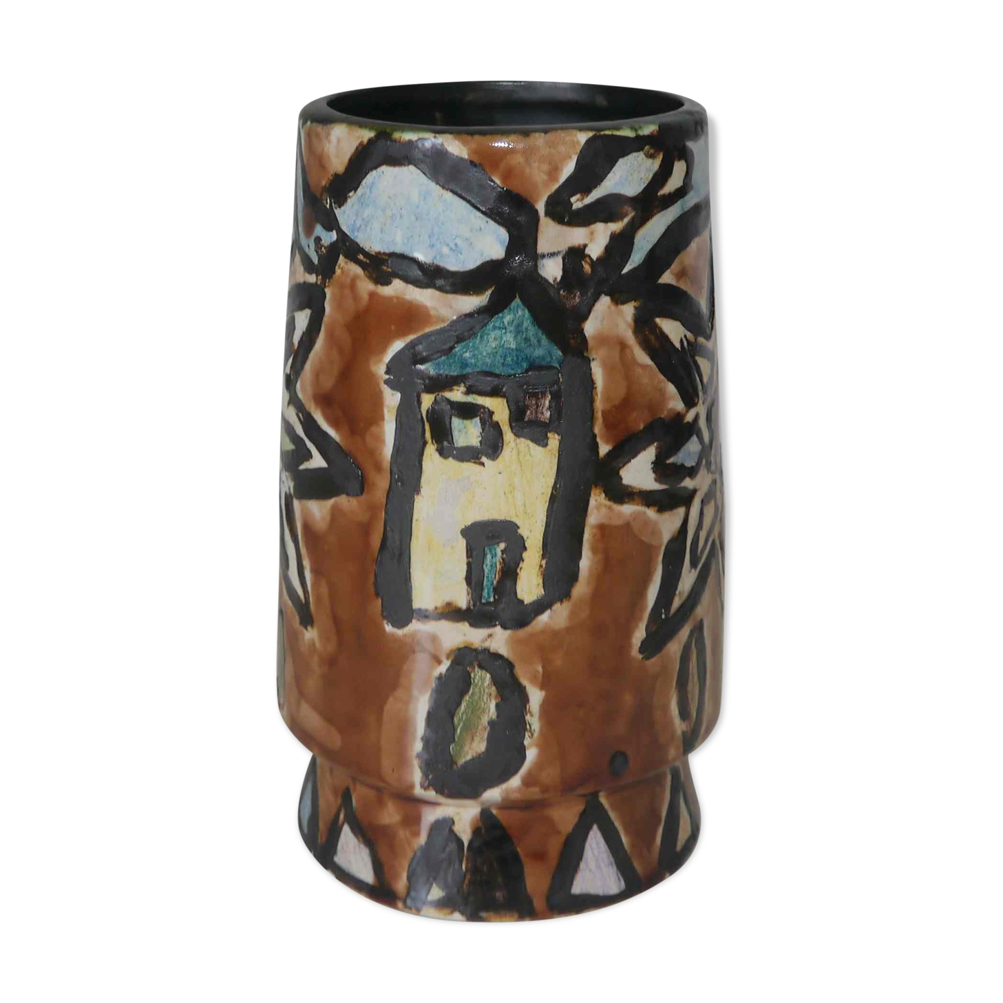 Lamp or night light in painted ceramic 60's