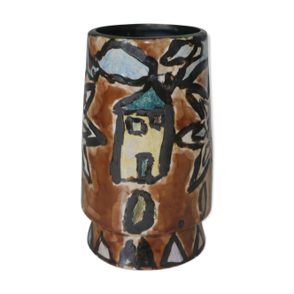 Lamp or night light in painted ceramic 60's