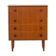 Danish mid century teak chest of drawers with hidden vanity, 1960s