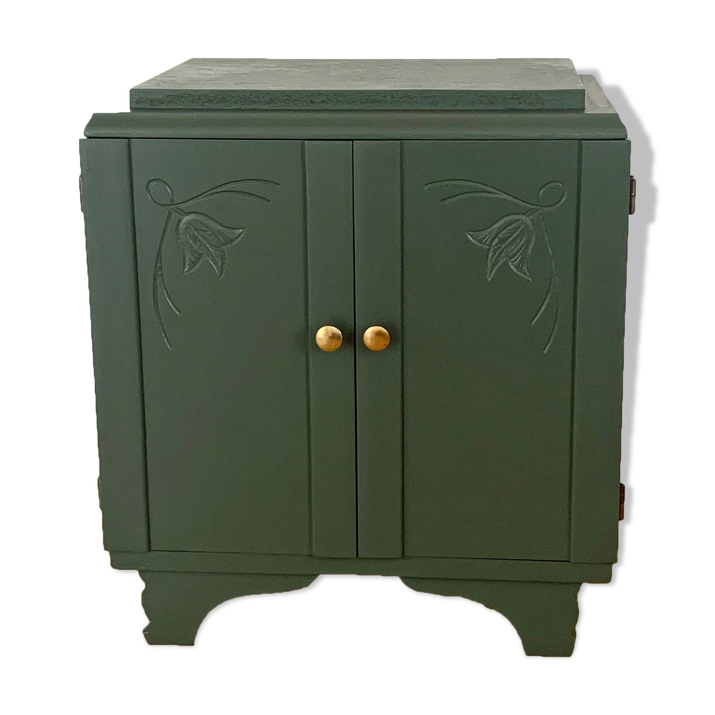 Bedside art deco green pomegranate