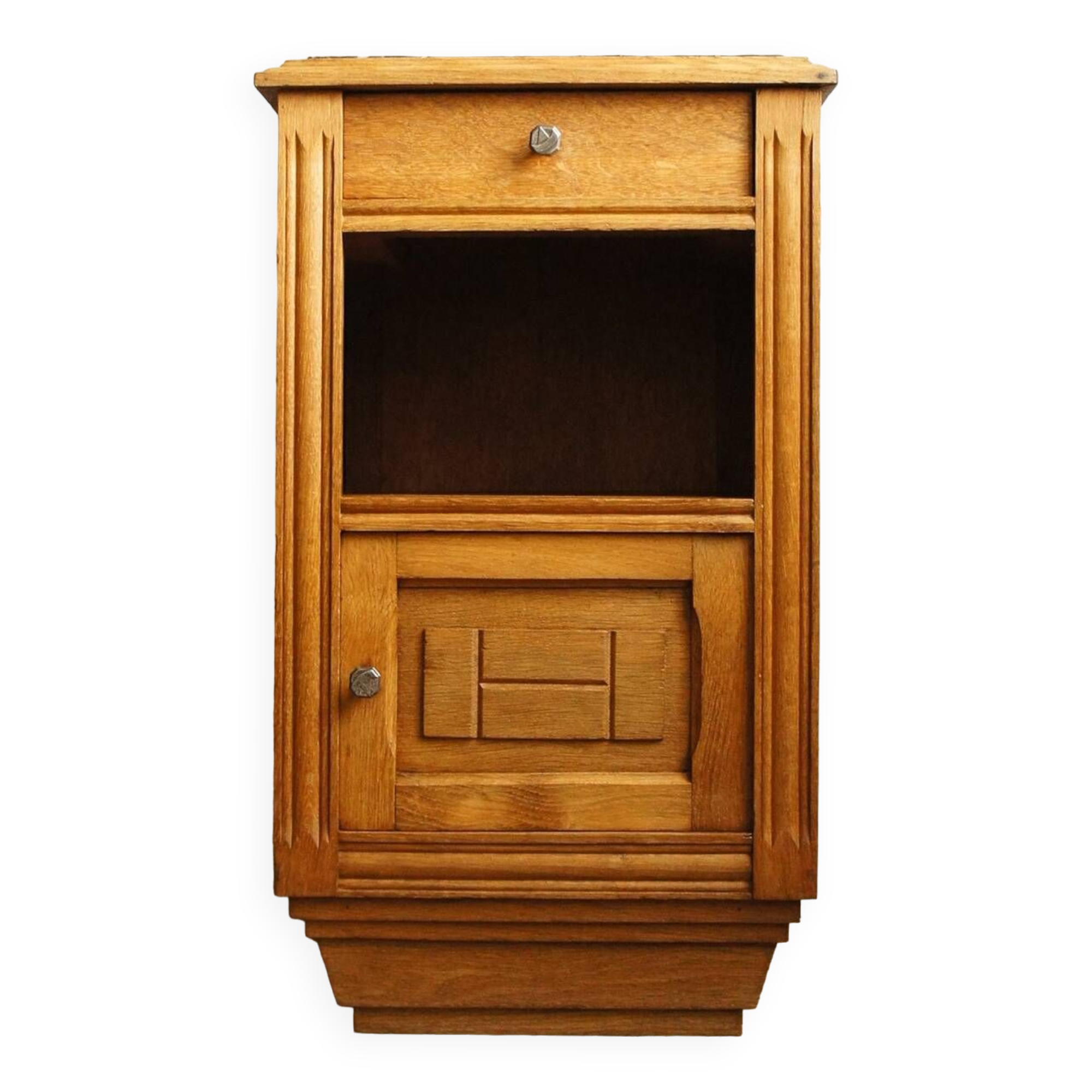 1930 bedside table in oak & black marble
