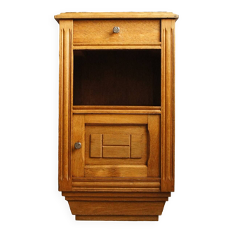 1930 bedside table in oak & black marble