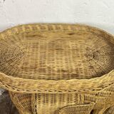 Vintage 1960s rattan elephant side table