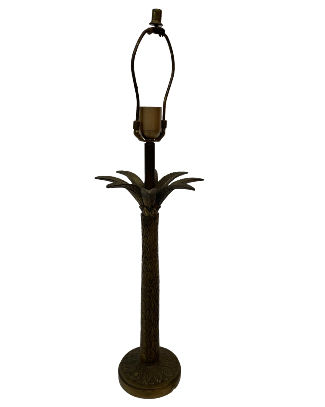Vintage palm tree lamp base 1960s brass mid century
