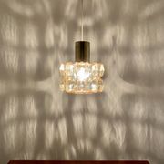 Suspension en verre bulle ambre par Helena Tynell pour Glashütte Limburg