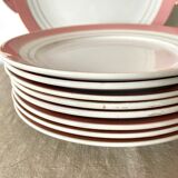 Dessert service plates and dish in Luneville porcelain