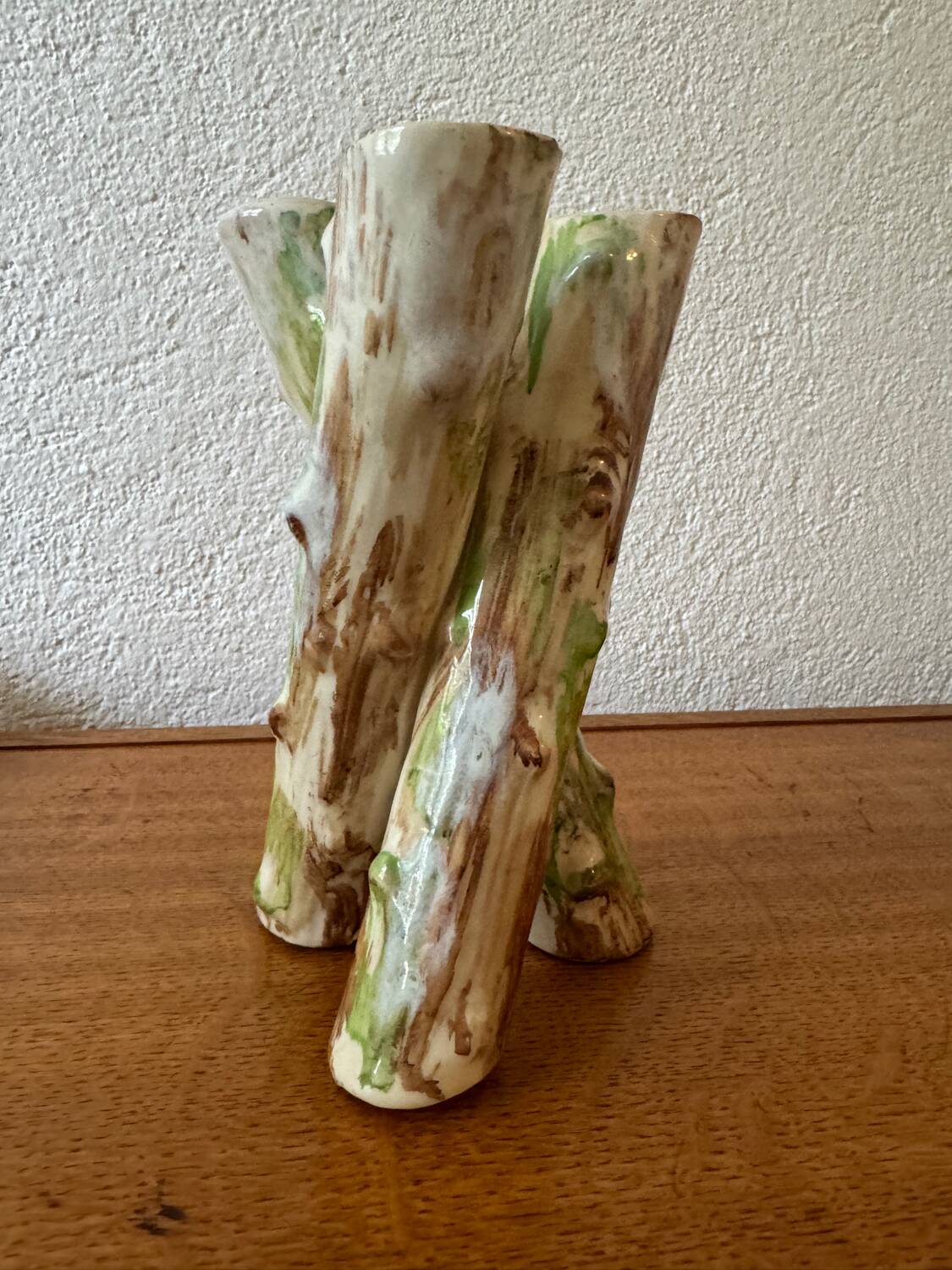 Majolica tripod vase early 20th