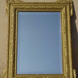 Antique wooden mirror with gilded stucco 65x83cm