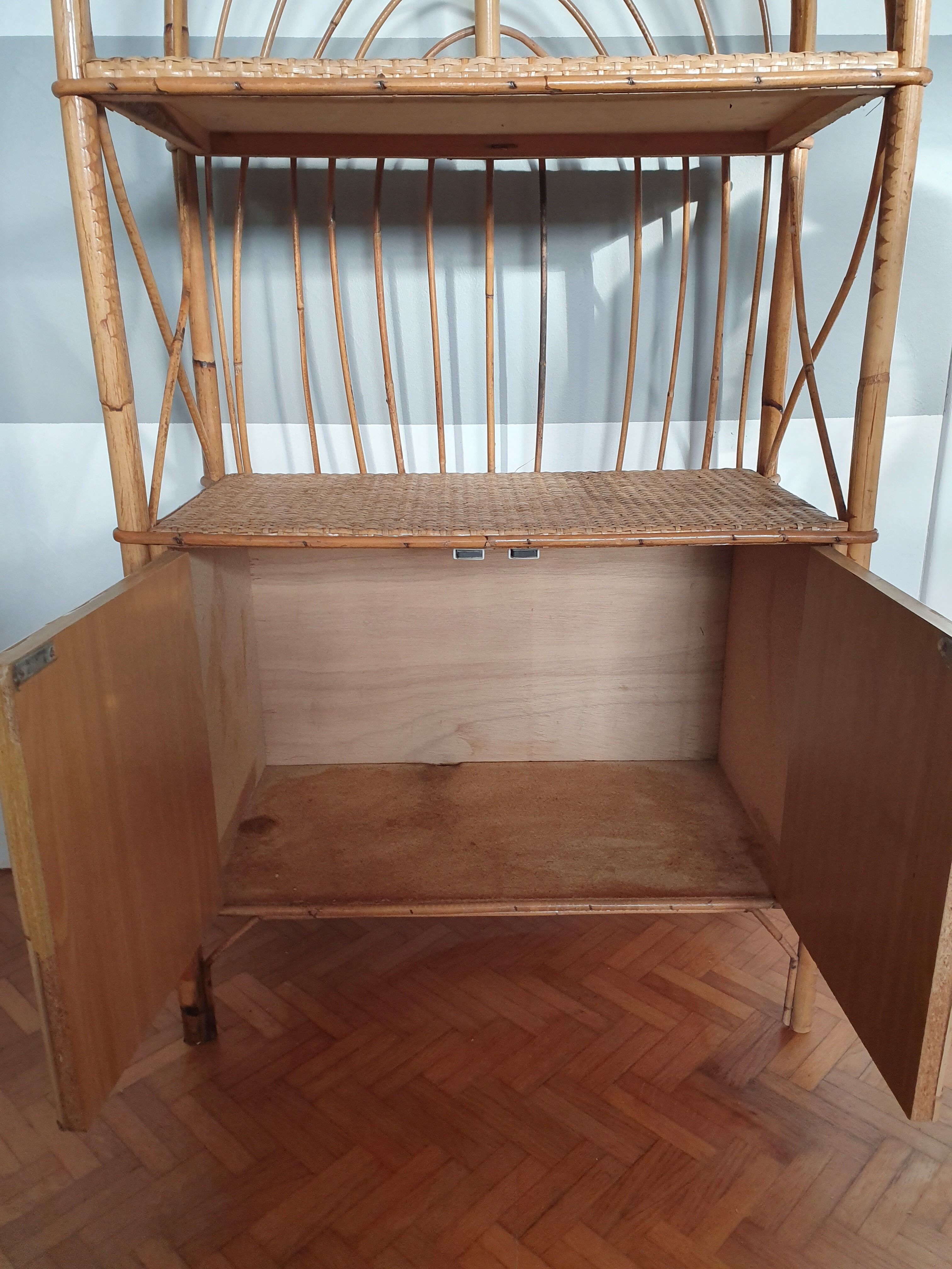 Vintage rattan shelf