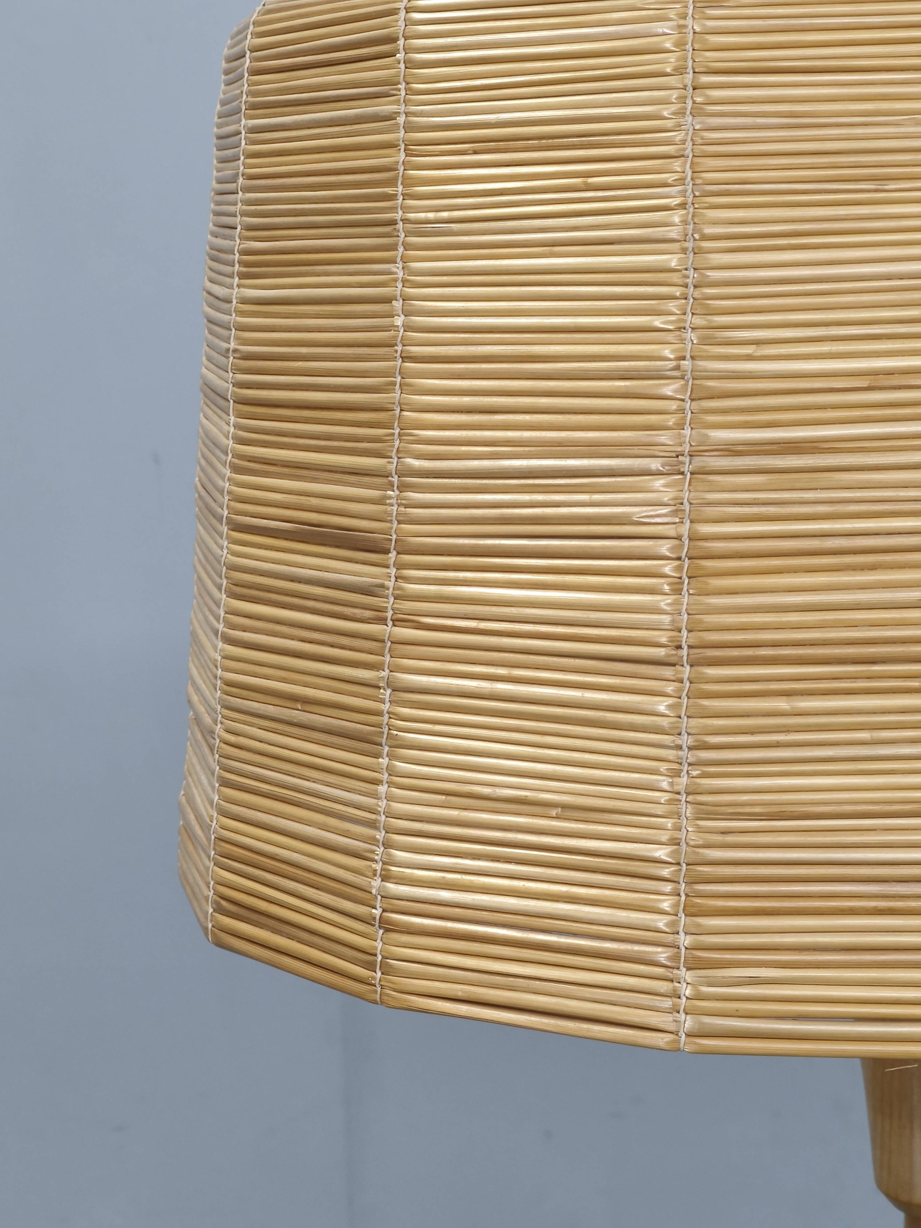 Jan Kalous ULUV Rattan Floor Lamp, Czechoslovakia 1960s