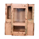 Former art deco cabinet in original burmese teak ecru patina
