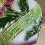Floral cachepot from the early 20th century in slip