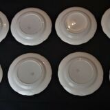Series of eight flat plates Gien model Florence