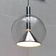 Suspended globe lamp in glass from the German space age by Erco.