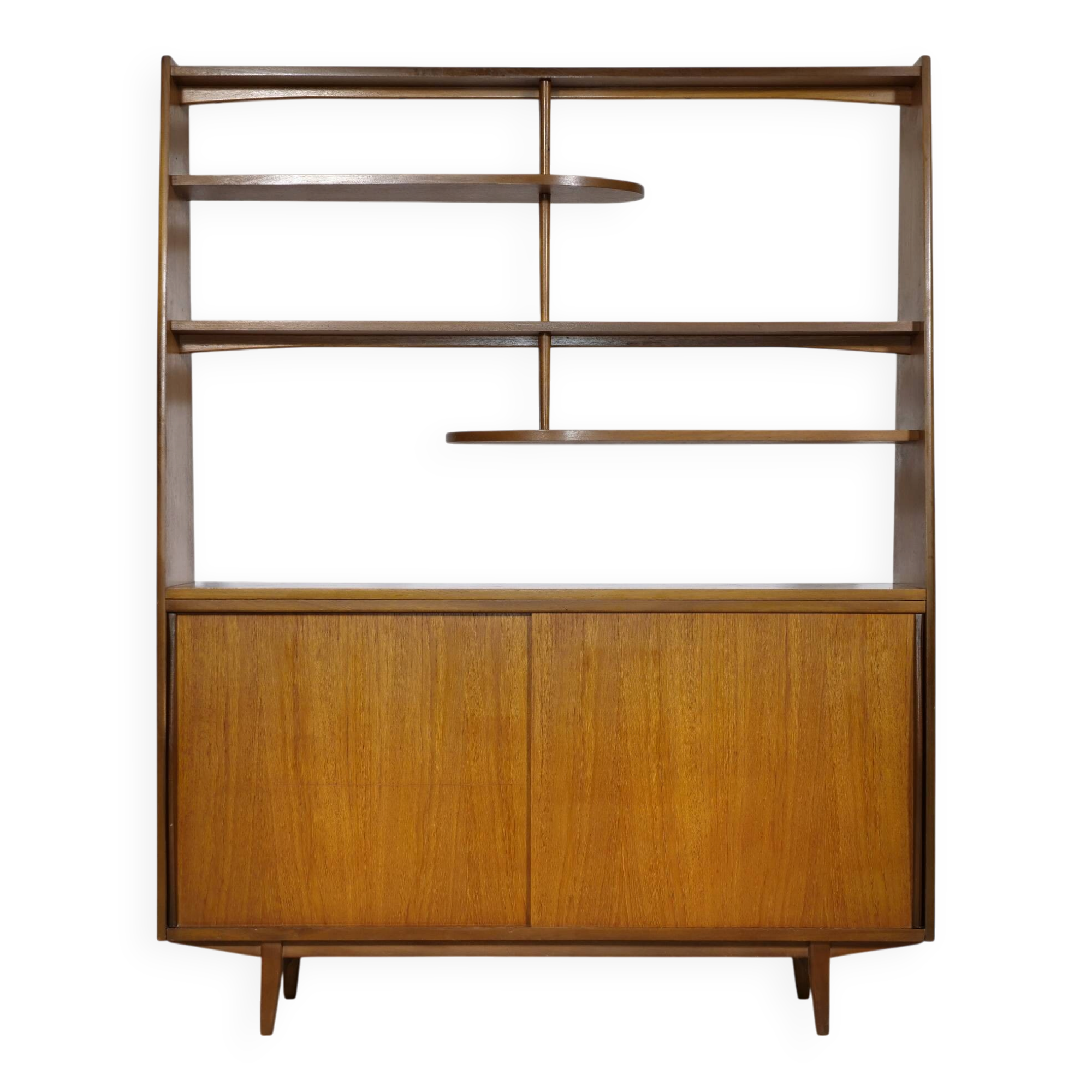 Mid-Century Highboard with Kidney Shaped Shelf in Teak, 1960s