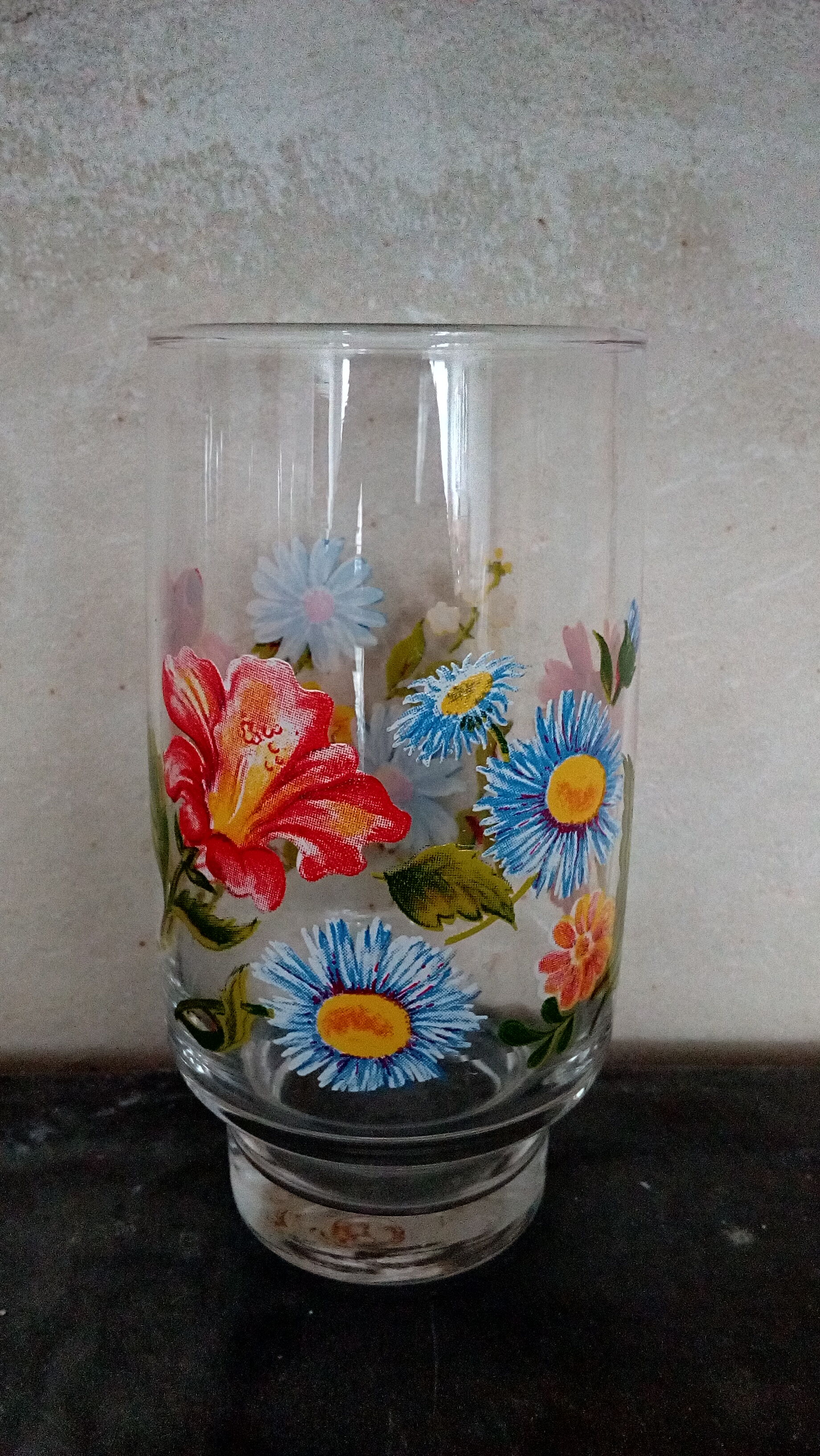 Set of 6 orangeade flower glasses