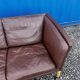 Danish two seater brown leather sofa  1970s