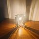 Vintage 70s chrome cube lamp – Brutalist / Space Age style + Bulb