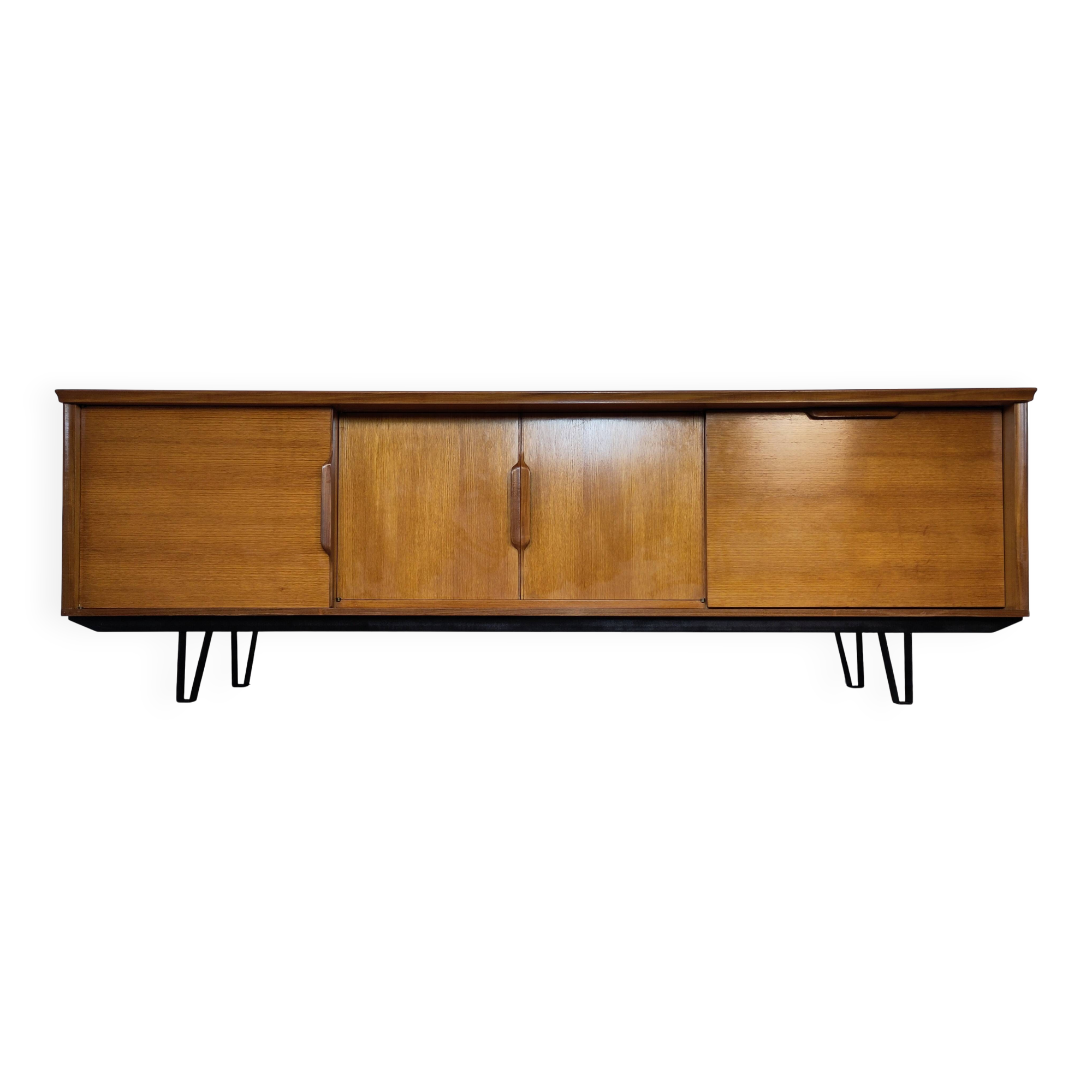 Scandinavian teak and metal sideboard