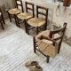 6 straw and oak chairs, mountain furniture