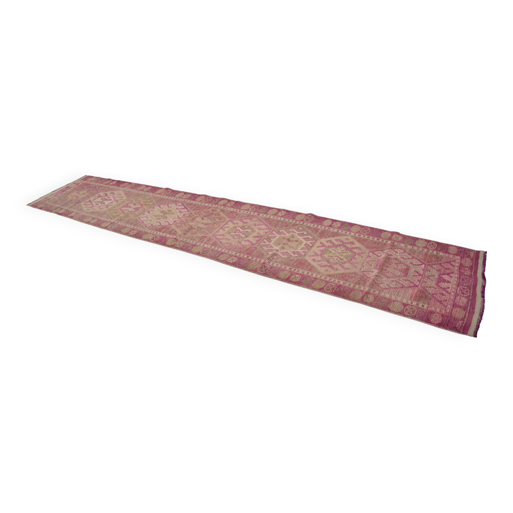 Tapis de couloir géométrique turc Oushak Sku 2178