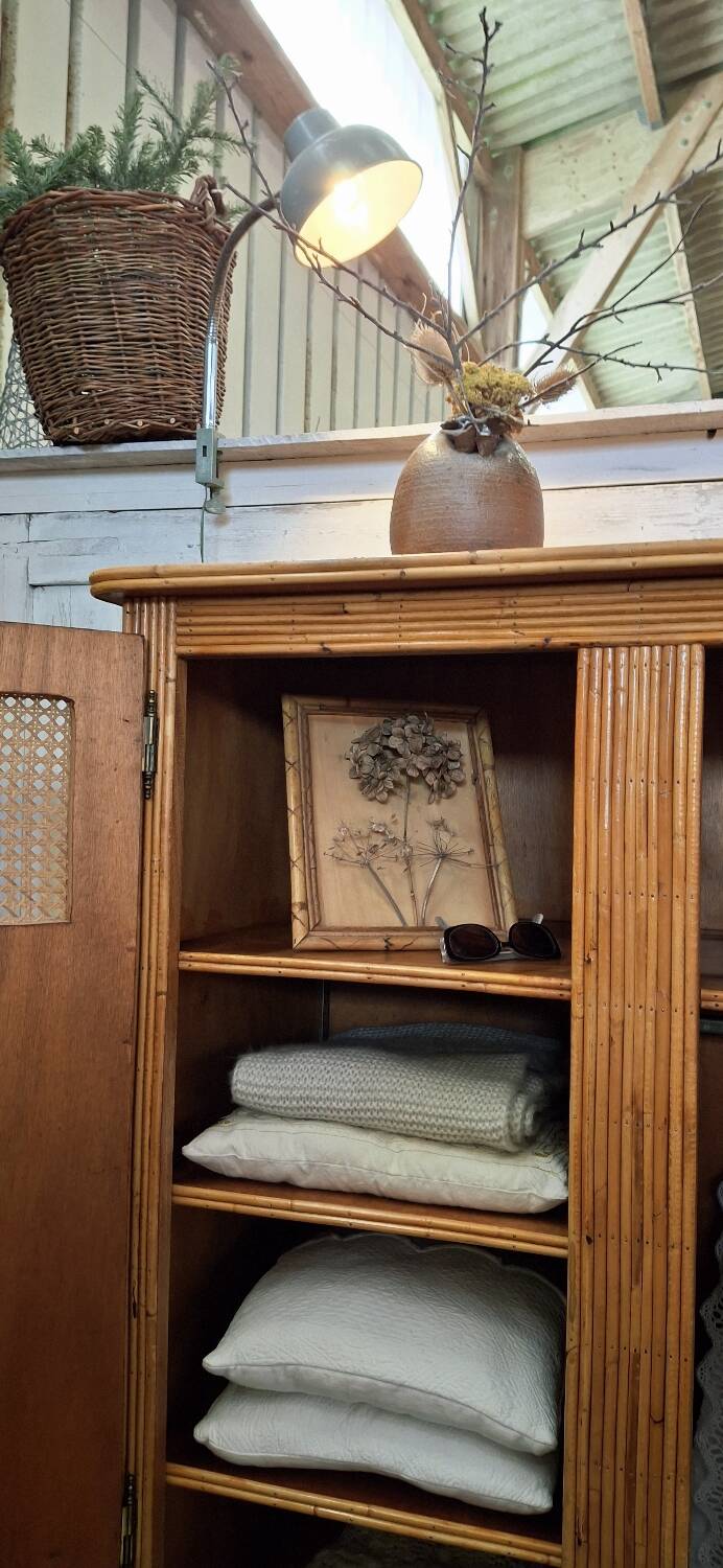 Rattan wardrobe