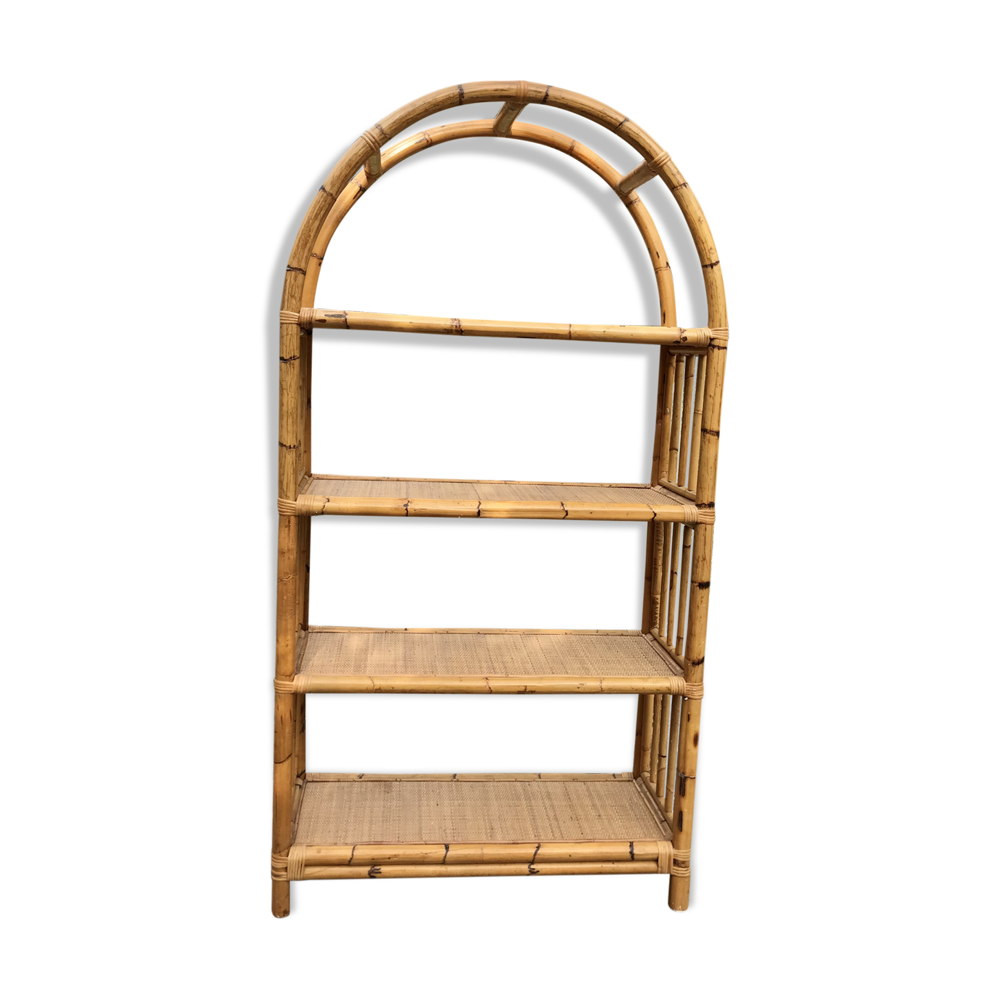 Vintage rattan library