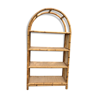 Vintage rattan library