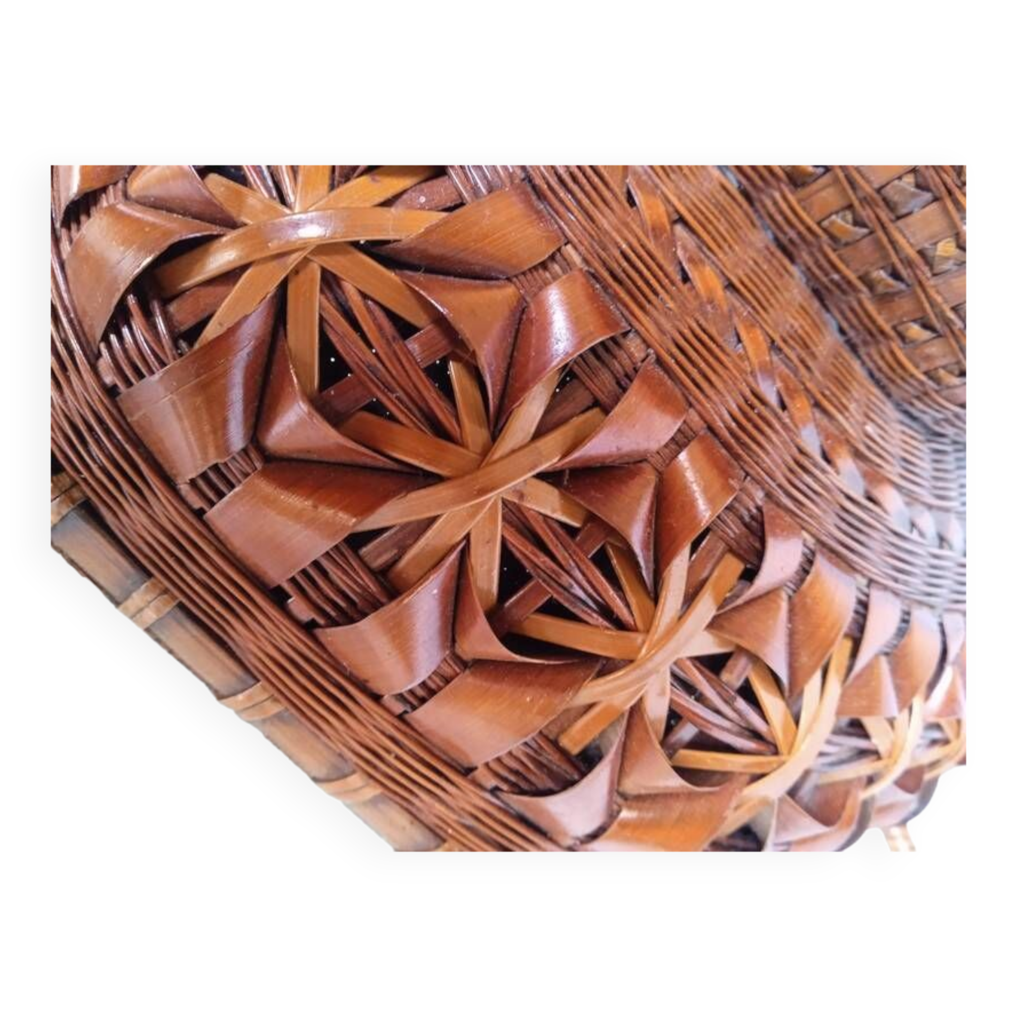 Cup / basket ikebana japan bamboo braided XXth