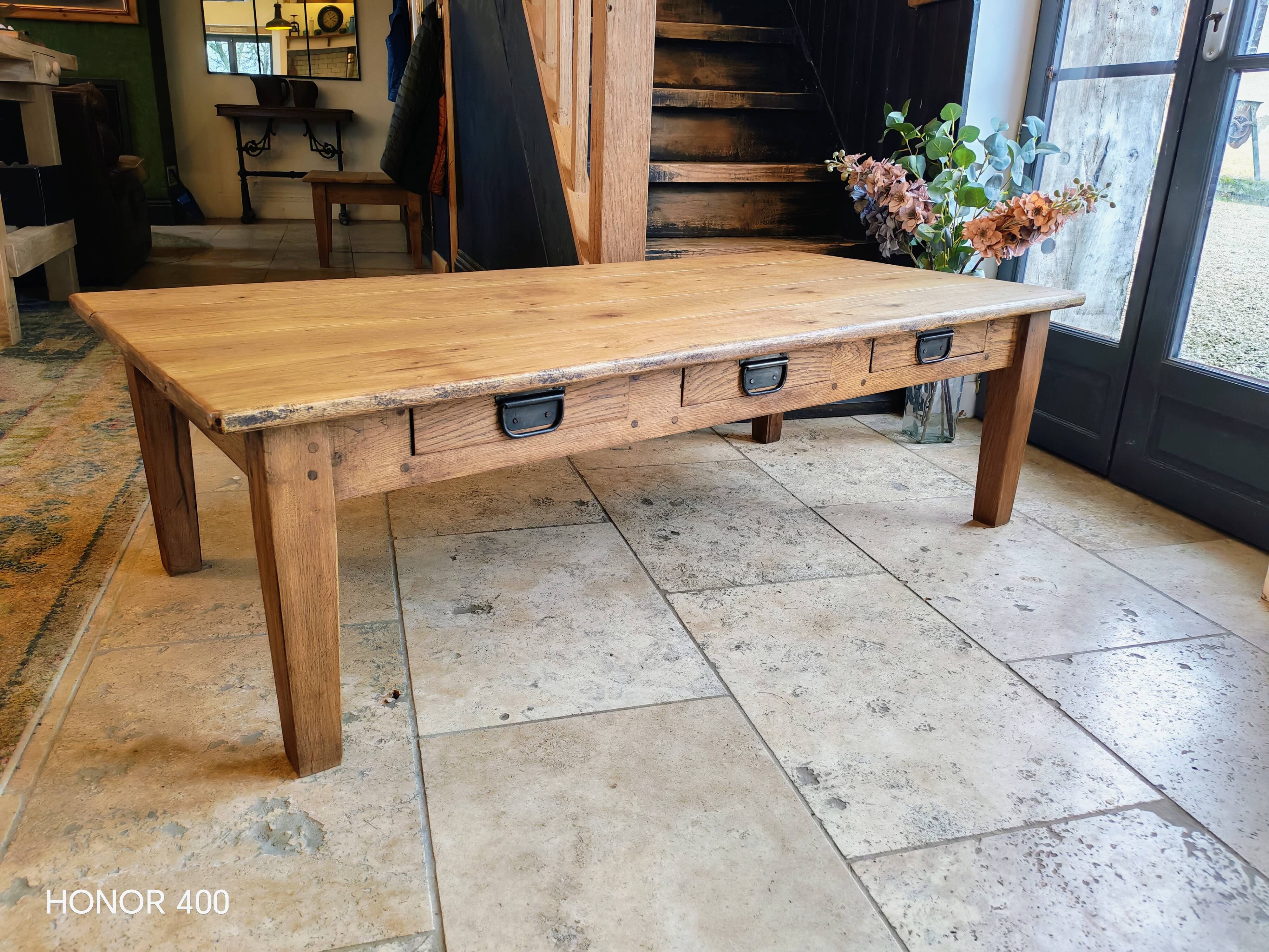 Solid oak coffee table
