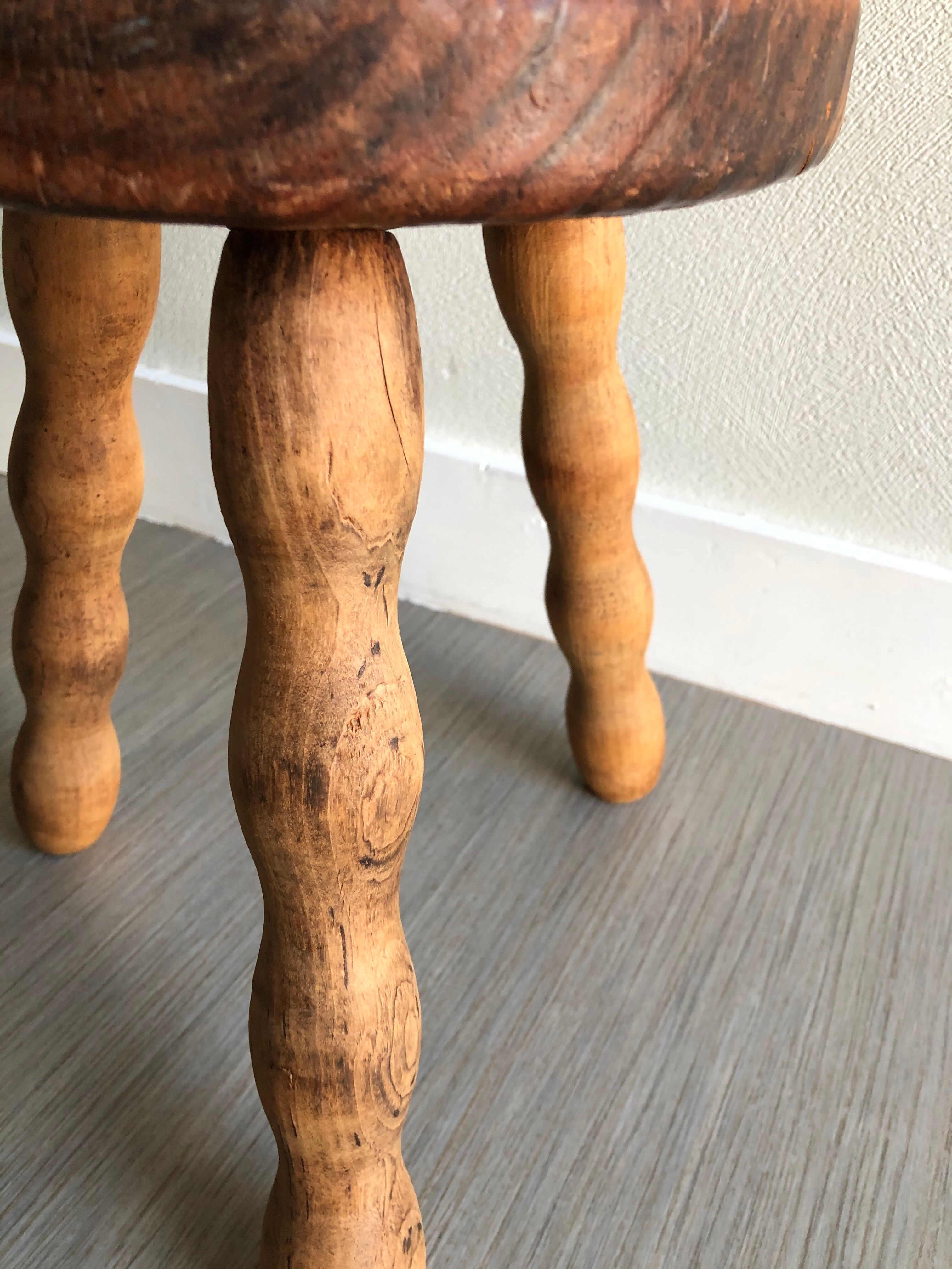 Wood tripod stool