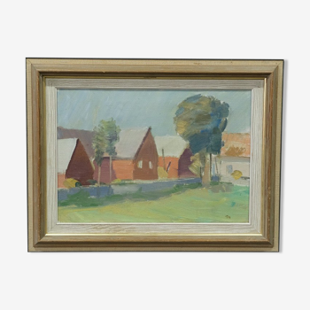peinture moderne suédoise, huile sur toile, Tage Nilsson (1926-1997), années 1960, encadré