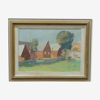 Tage Nilsson ( 1926-1997), Swedish Modern Painting, Oil on Canvas, 1960s, Framed