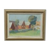 Tage Nilsson ( 1926-1997), Swedish Modern Painting, Oil on Canvas, 1960s, Framed