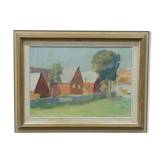 Tage Nilsson ( 1926-1997), Swedish Modern Painting, Oil on Canvas, 1960s, Framed