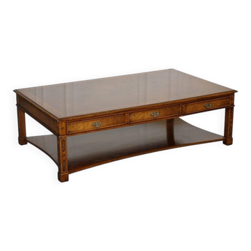 Large Georgian Coffee Table in Walnut Burr by Brights of Nettlebed London