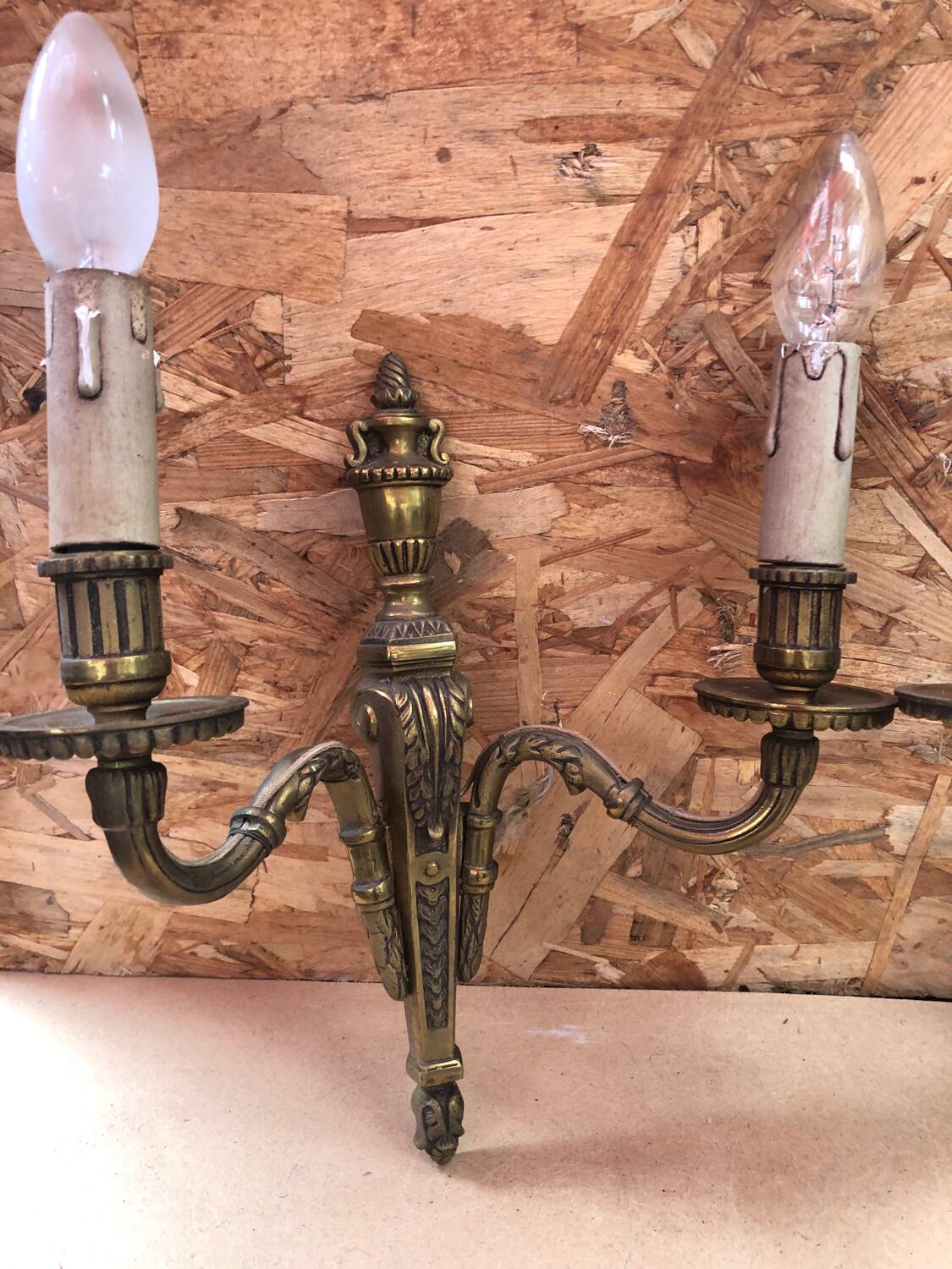 Paire ancienne applique doube style louis xv bronze doré