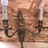Pair of old doube wall lamp louis xv style gilt bronze