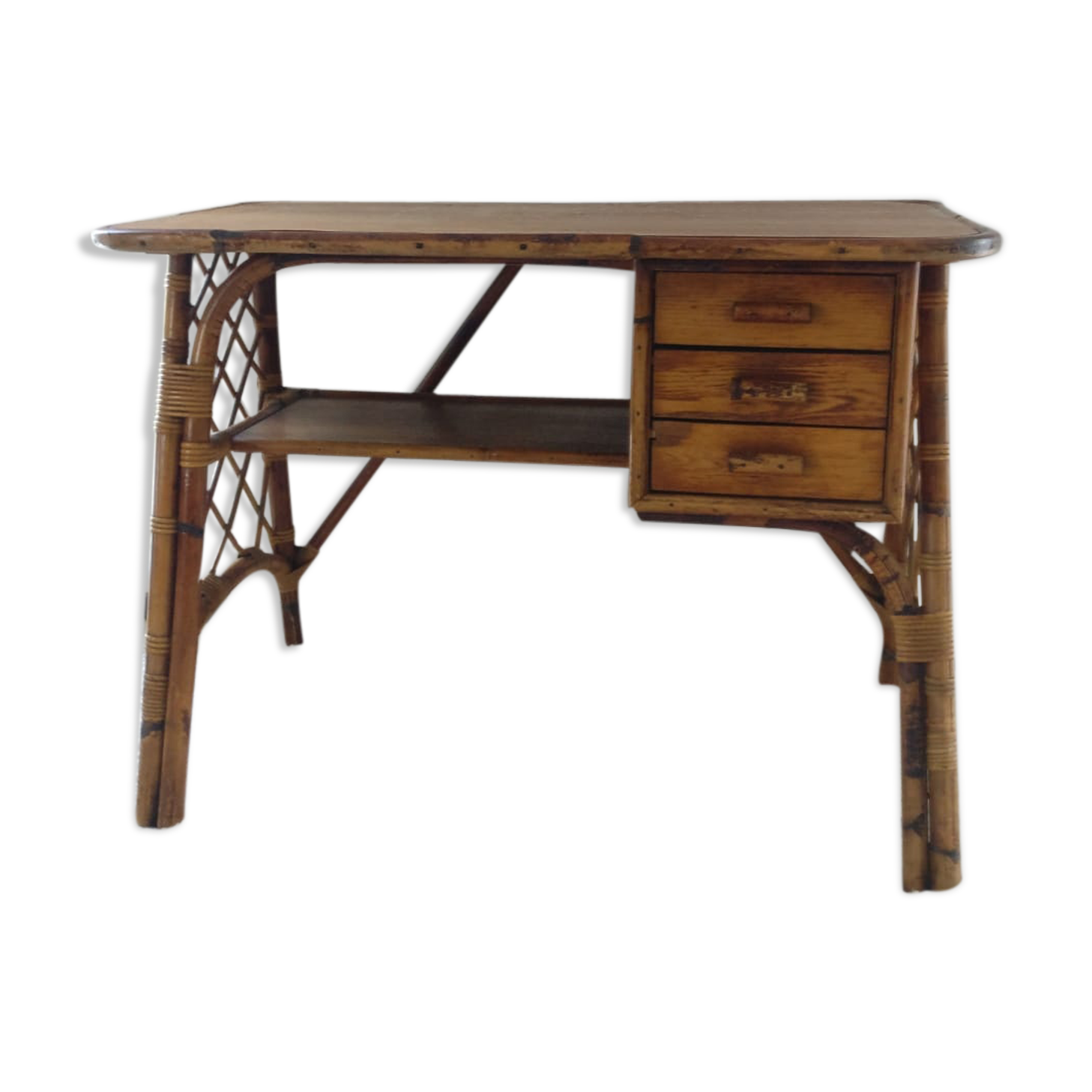 Vintage rattan desk