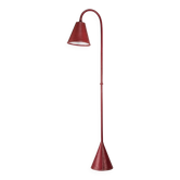 Lampe sur pied Jacques Adnet en cuir rouge, design moderne du milieu du siècle, France, années 1960.