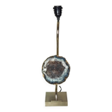 Chrome and Brazilian amethyst lamp base