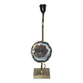 Chrome and Brazilian amethyst lamp base