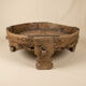 Indian Low Table Chakki Antique, Solid Wood