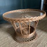 Table basse ronde en osier