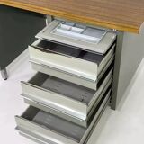 1950s industrial desk in metal and wood Remington Rand Fran