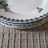 Ste Amandinoise Louis XV iron earth blue green dinner plates
