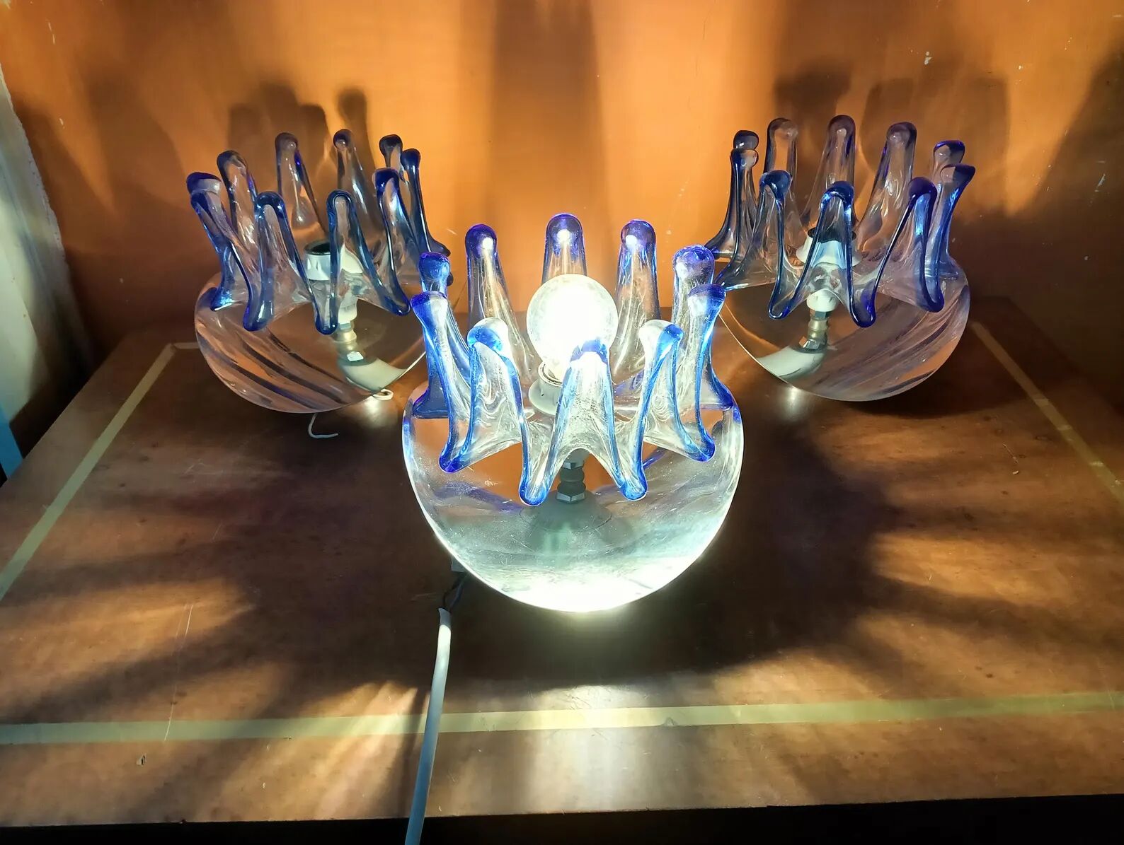 Murano glass wall lights by Carlo Nason for Mazzega